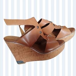 Brown Wedge Guess Sandals